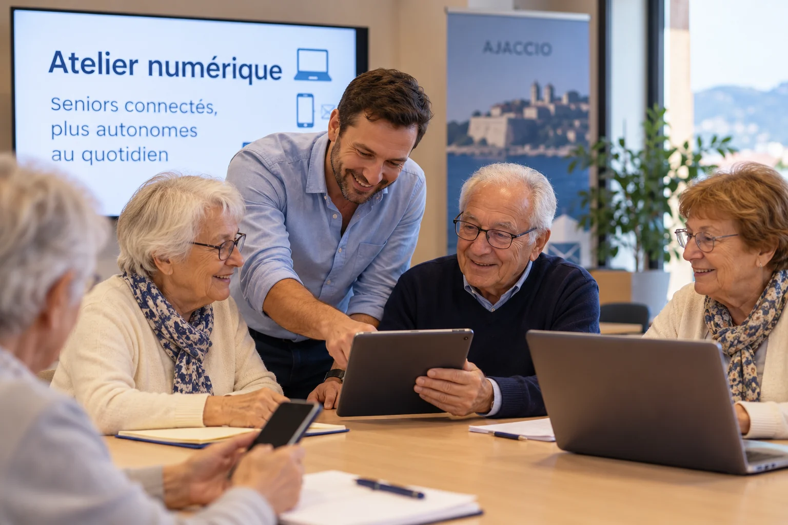 Atelier d’accompagnement numérique pour seniors en petit groupe à Ajaccio
